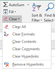 Cách xóa nội dung, định dạng, chú thích, liên kết có trong ô tính Excel