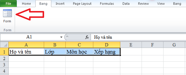 Mách bạn các bước tạo form nhập liệu trong Excel